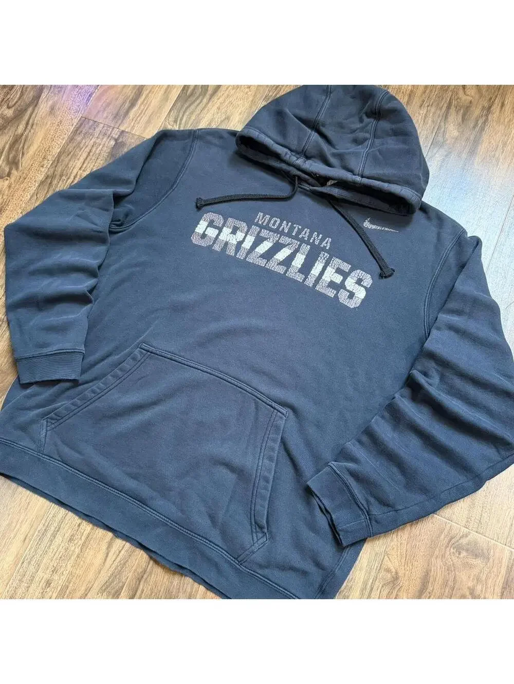 Y2K Montana University Grizzlies Nike Distressed Faded Hoodie Size Large